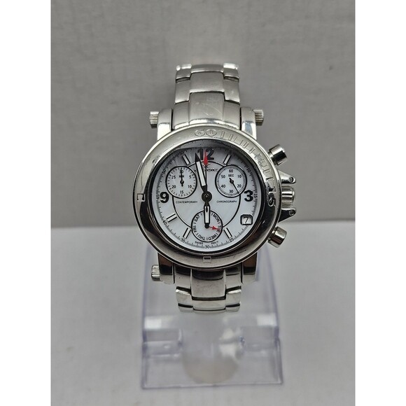 Klaus Kobec Contemporary Swiss Quartz Chronograph Stainless Watch New Battery - Picture 1 of 12